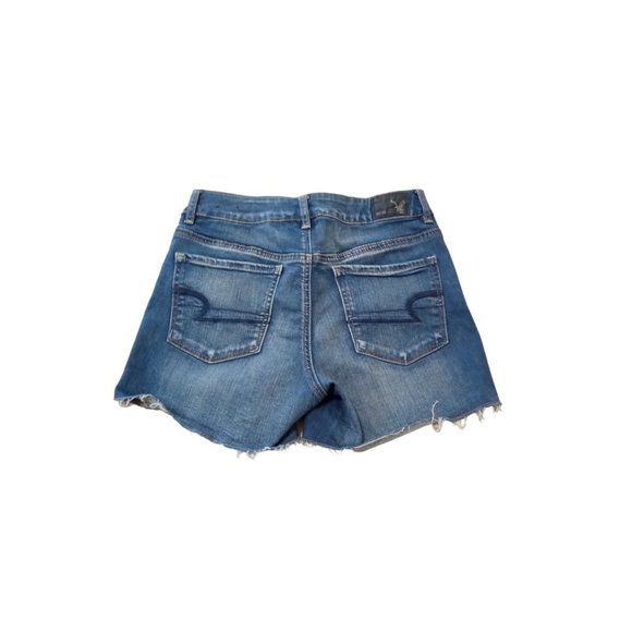 American Eagle Outfitters Blue Hi-Rise Shortie Cut-Off 5-Pocket Shorts Size 4 - Picture 2 of 3